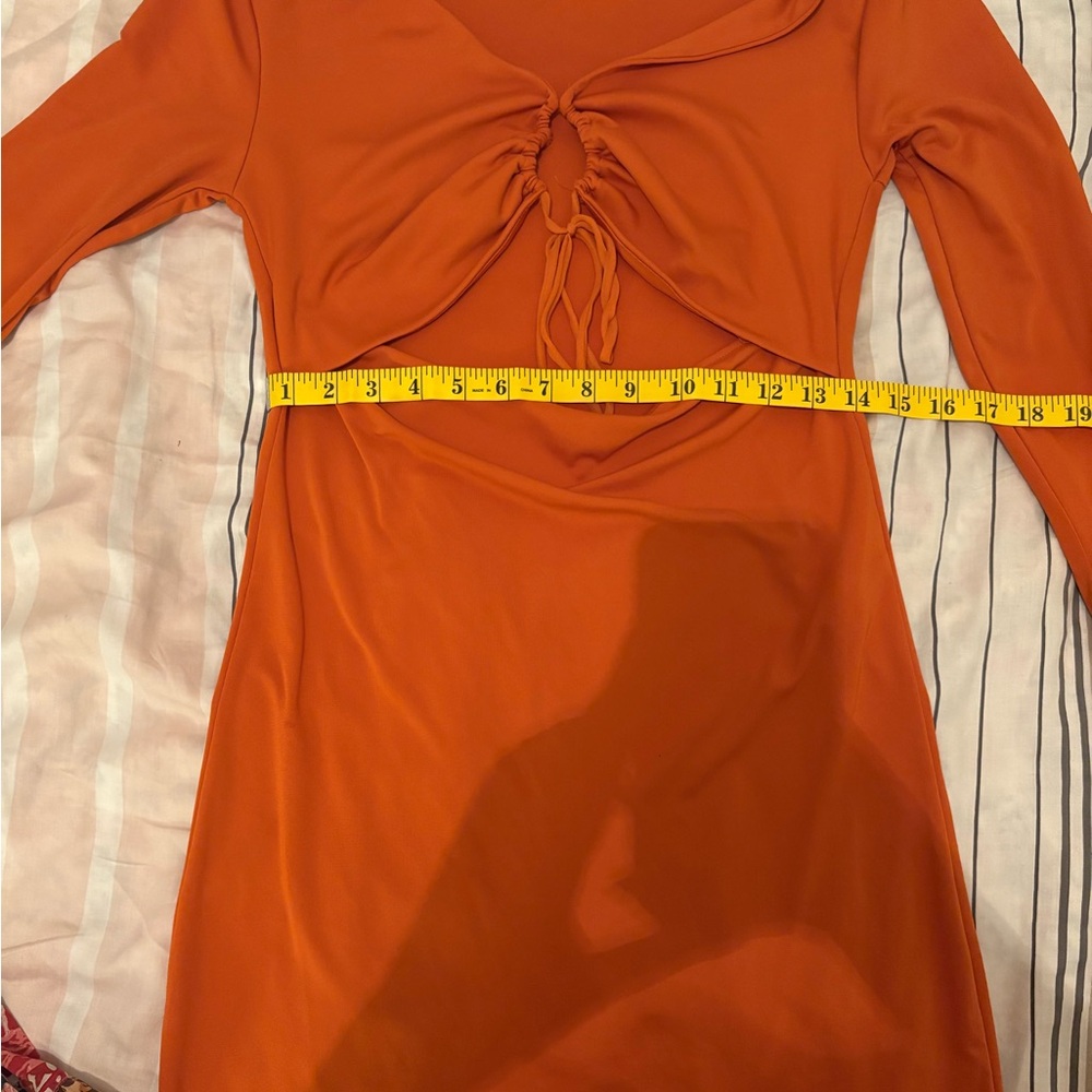 Rust Orange Long Sleeve Dress
